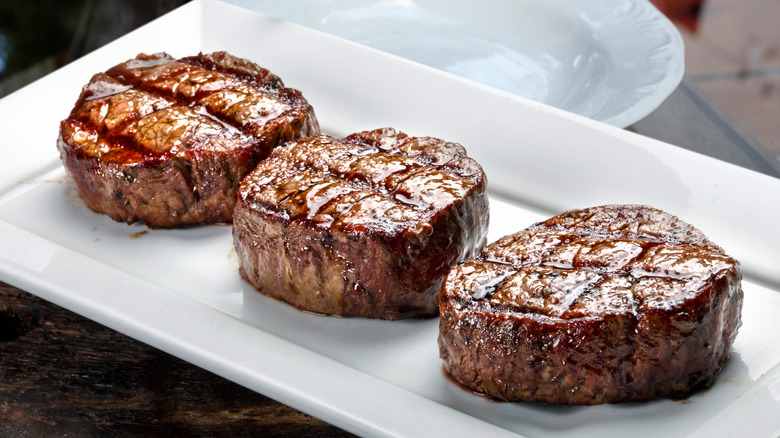 filet medallions on a white plate