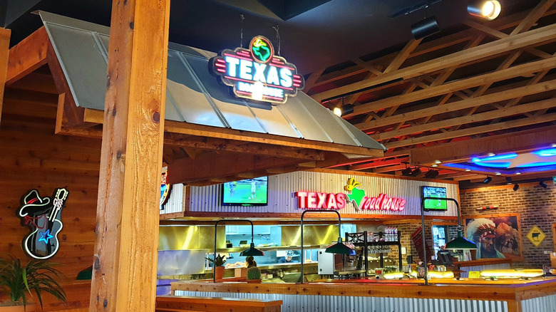 Inside a Texas Roadhouse restaurant