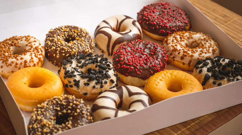 assorted donuts in a box