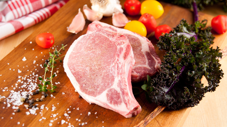 raw pork chops