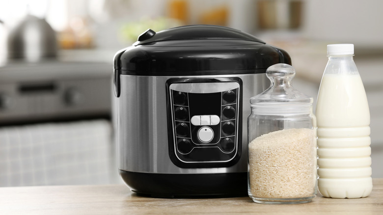 Milk next to slow cooker