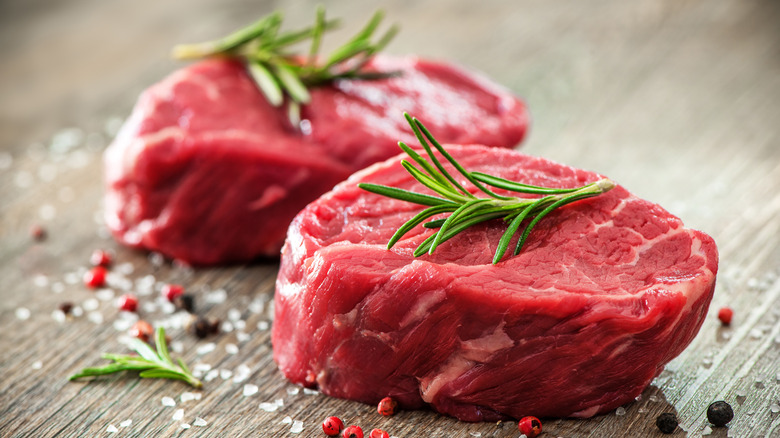 Two filet mignon steaks