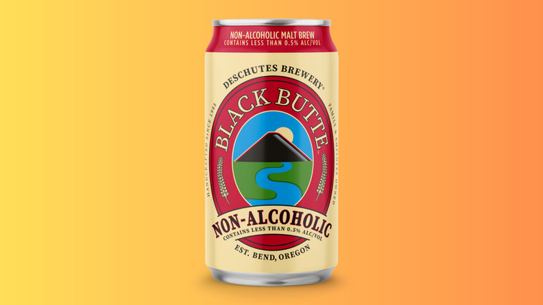 black butte on orange background