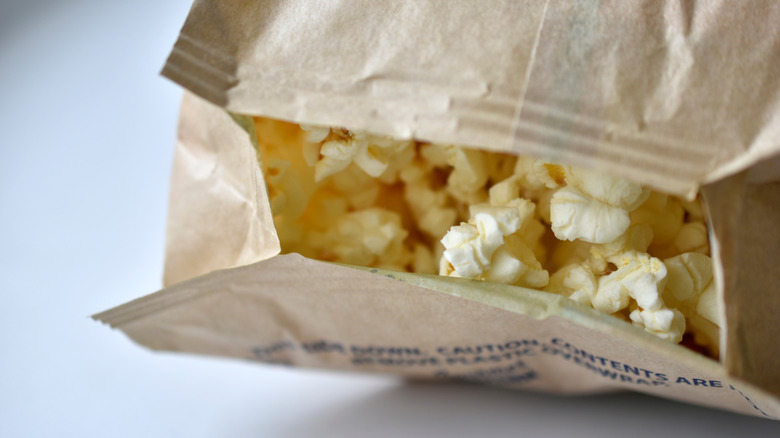 Bag of microwave popcorn