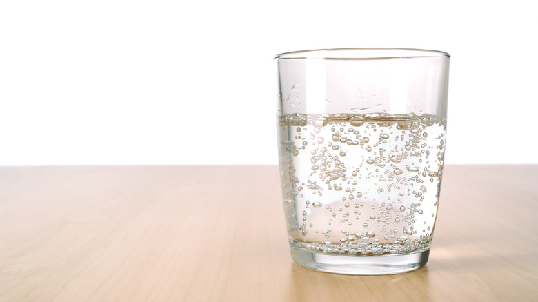 Sparkling water in a glass