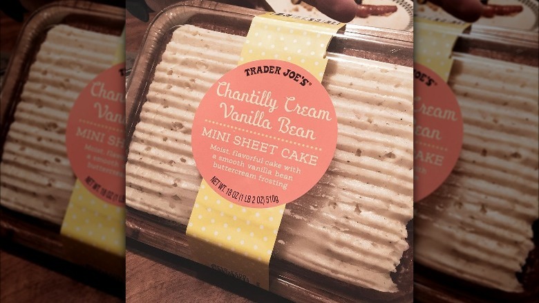 Trader Joe's vanilla cake on table