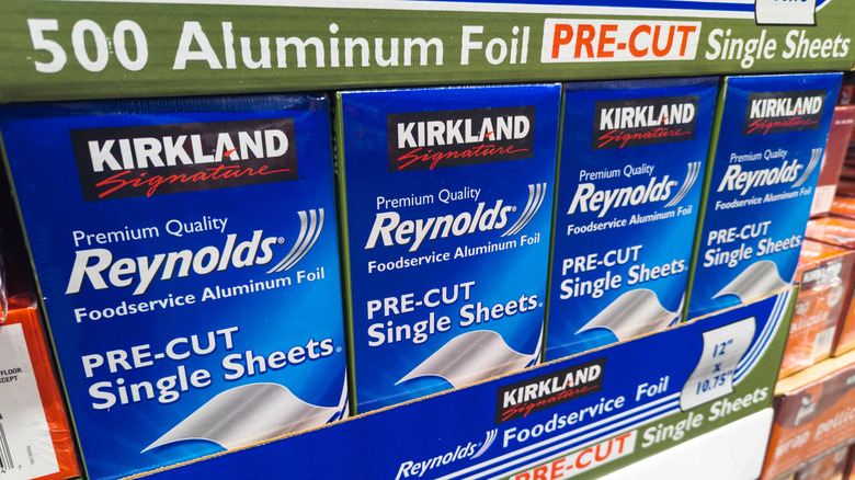 Pre-cut foil sheets sold in store.