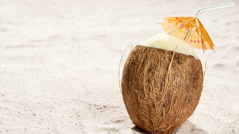 drink in a coconut