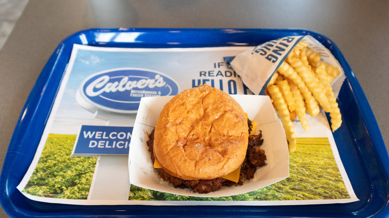 Culver's meal served on a tray.