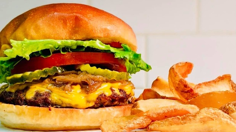 The All-American Burger with fries