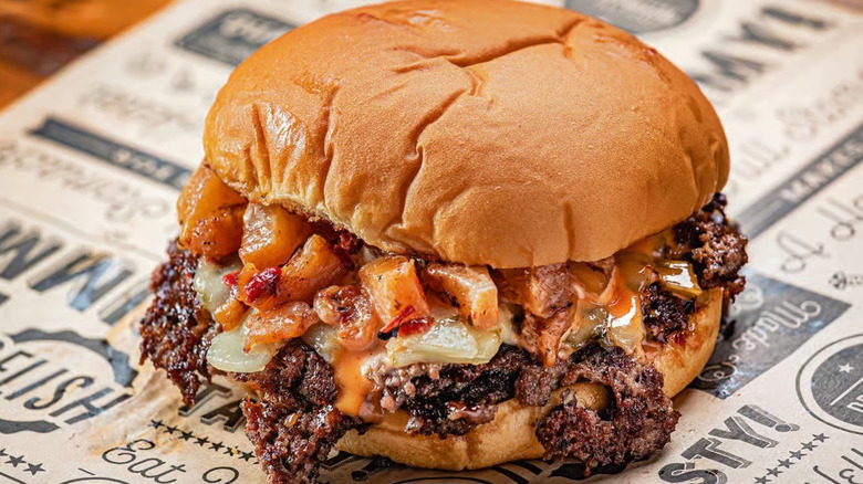 The Hawaii 5-OHHH Burger on paper