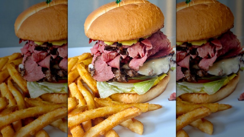 The Pastrami Burger with fries