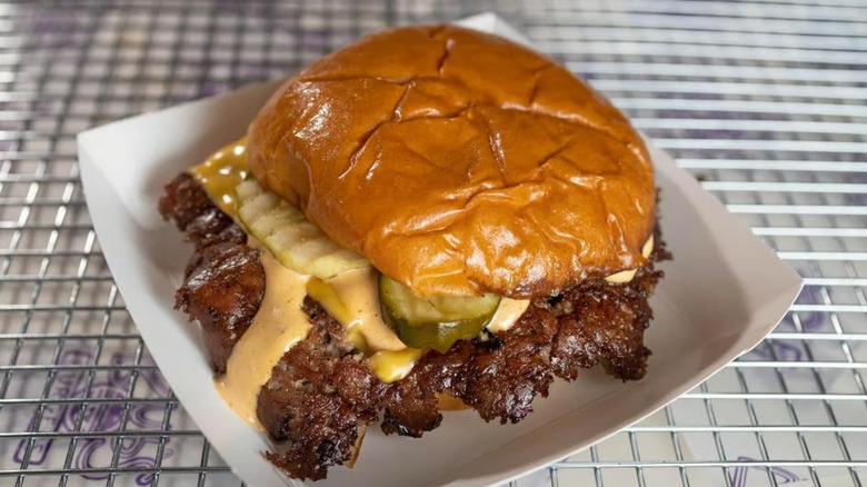 The Bub Burger in a paper tray