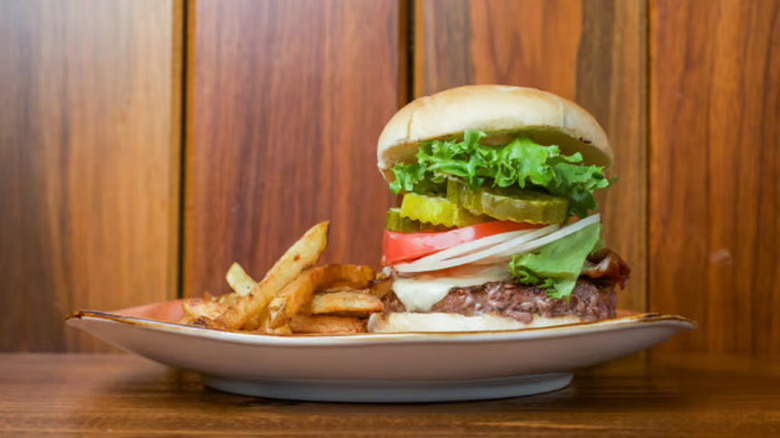 The All-American Burger with fries