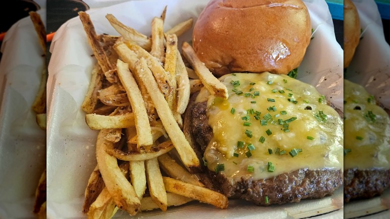 The Drac Attack burger with fries