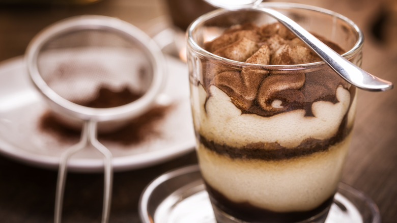 tiramisu served in a glass