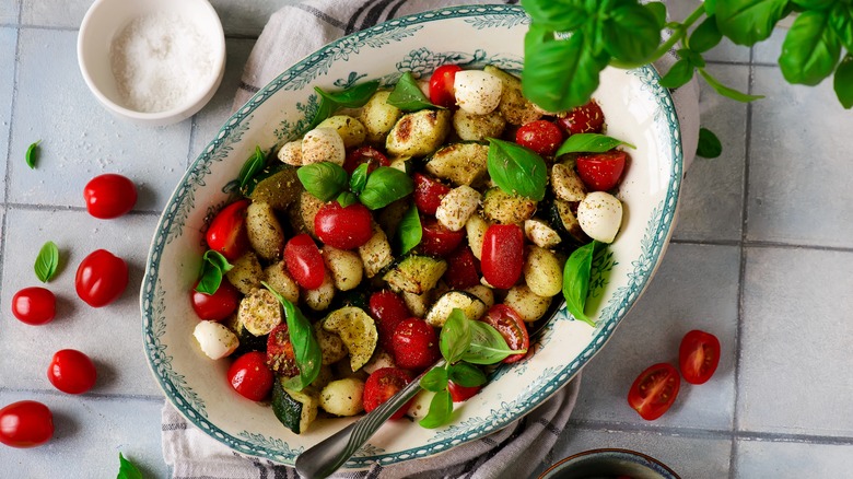 Caprese salad with gnocchi