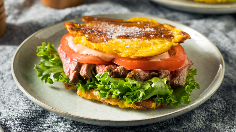 A jibarito sandwich on a plate