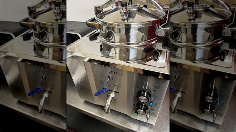 A commercial pressure fryer