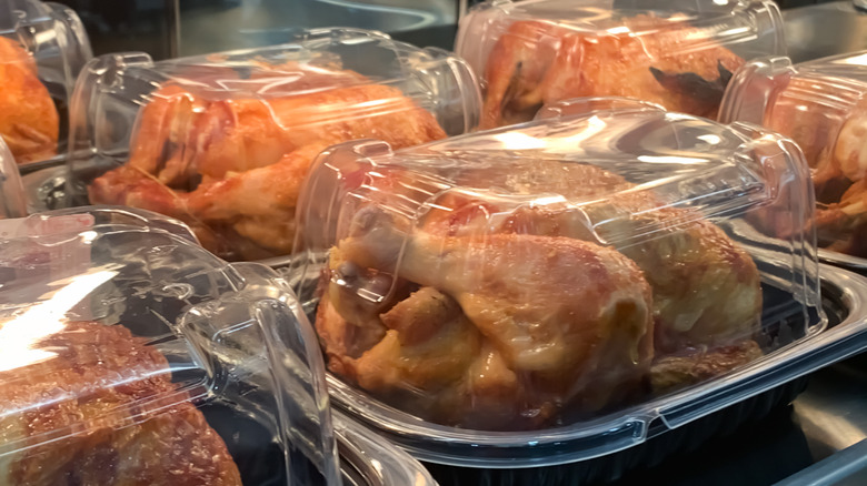 Rotisserie chickens in packages