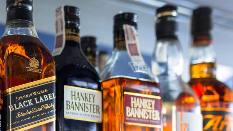various bottles of scotch whisky