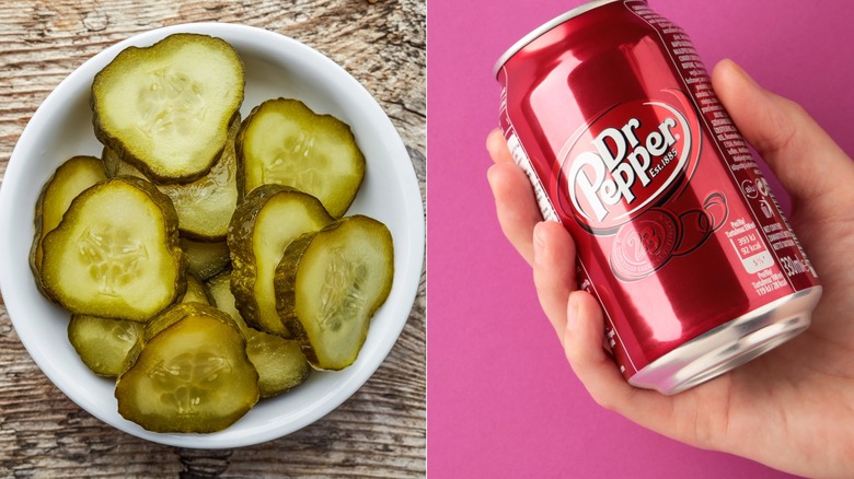 Hand holding Dr Pepper