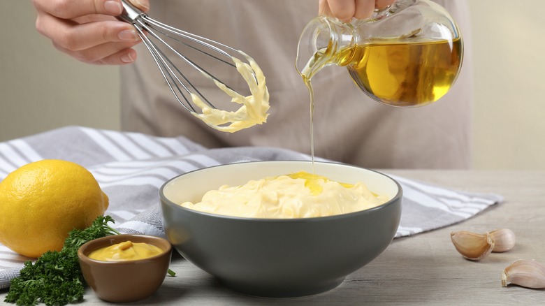 Making homemade mayonnaise