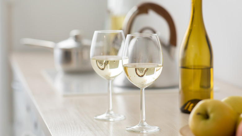 Glasses of white wine