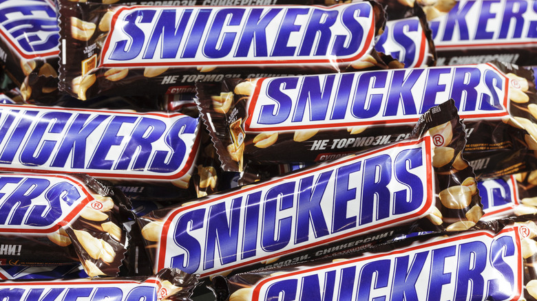 A collection of Snickers candy bars
