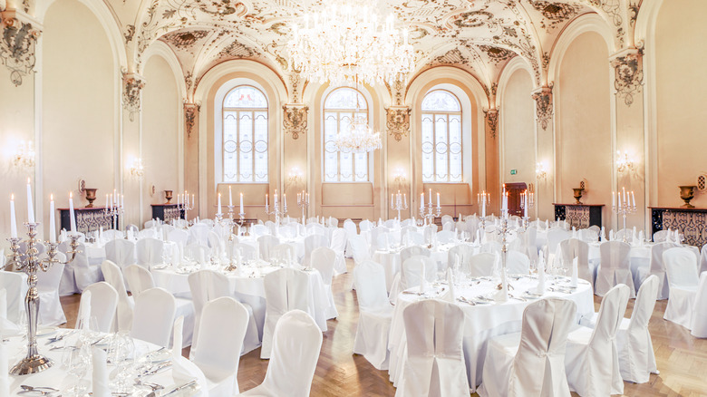 Banquet hall at St. Peter Stiftskulinarium with ceiling fresco