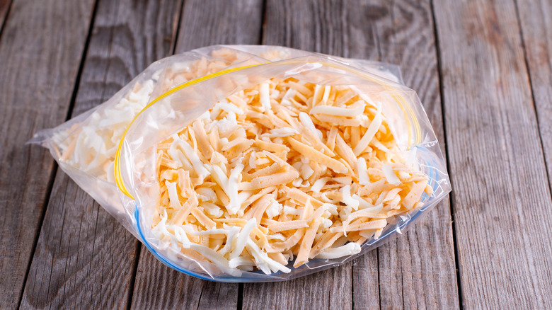 Frozen shredded cheese
