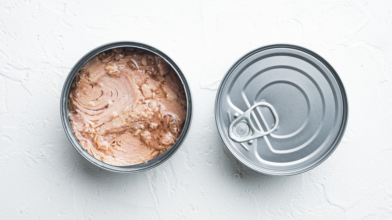opened set of canned tuna