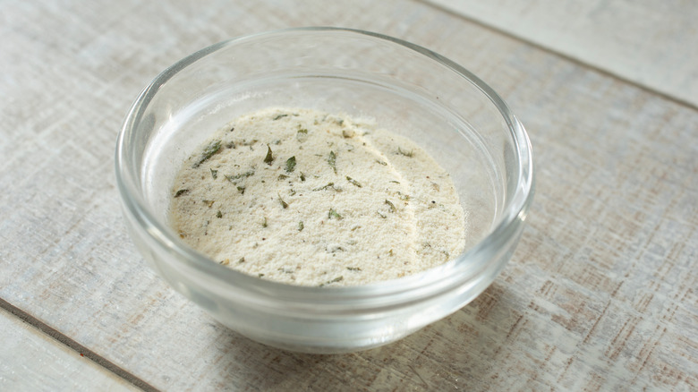 Small glass bowl of ranch seasoning