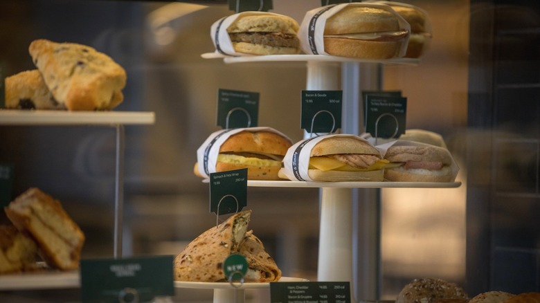 Starbucks food items on display