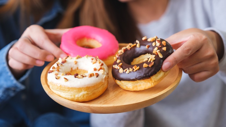 Eating doughnuts