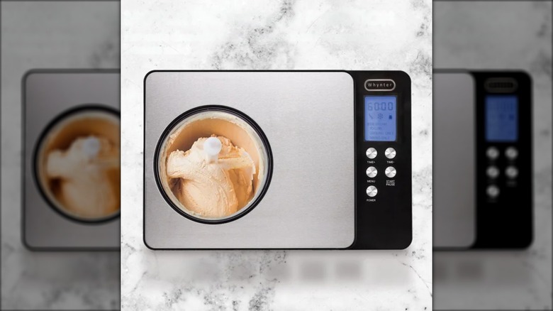 Aerial view of the Whynter 2 Quart Capacity Compressor Ice Cream Maker & Yogurt Incubator with Stainless Steel Bowl from Costco