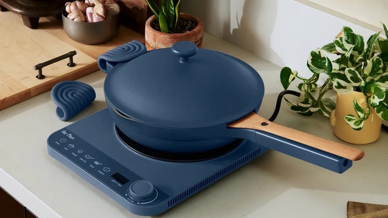 Our Place Induction Plate and Always Pan with Hot Grips from Costco.