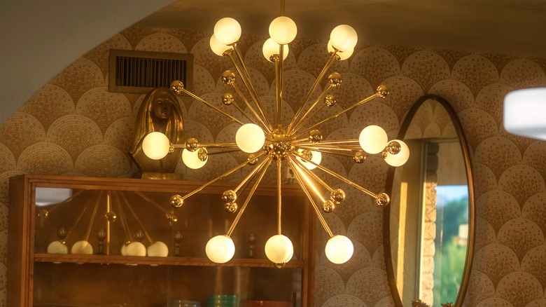 Vintage gold lighting feature