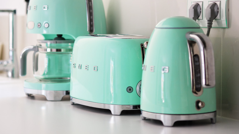 Smeg appliances in turquoise color