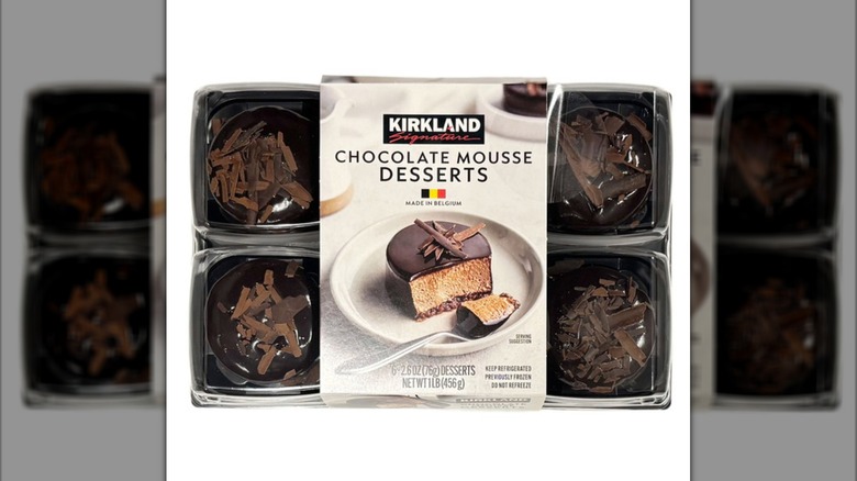 A package of Kirkland Signature Chocolate Mousse Desserts.