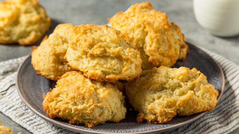 Plate of drop biscuits