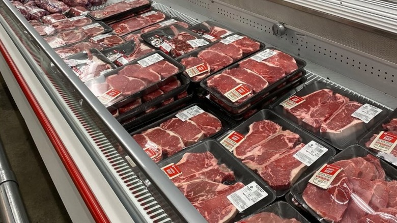 Display case in Sam's Club's meat department