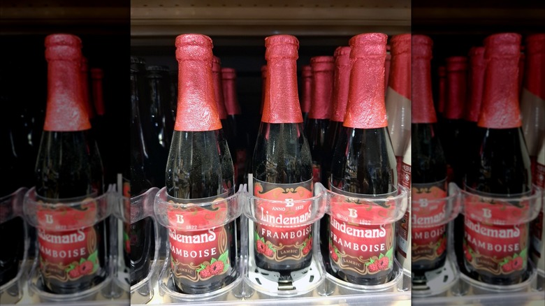 Bottles on Lindemans sold on a shelf.