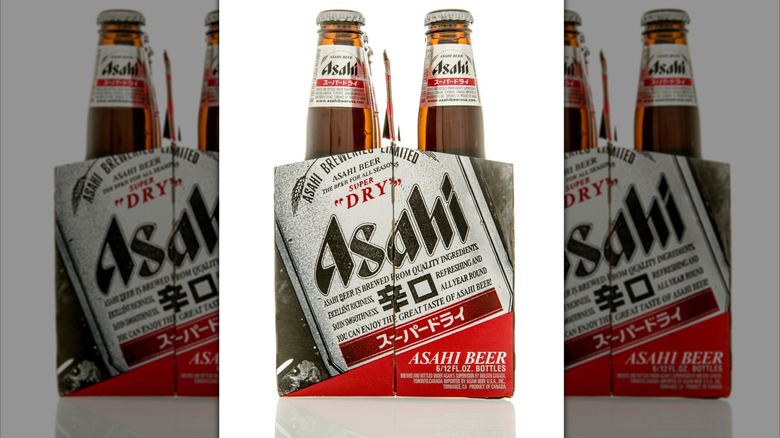 A 6-pack of Asahi beer.