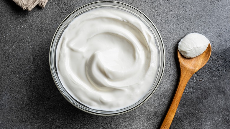 Greek yogurt in a bowl
