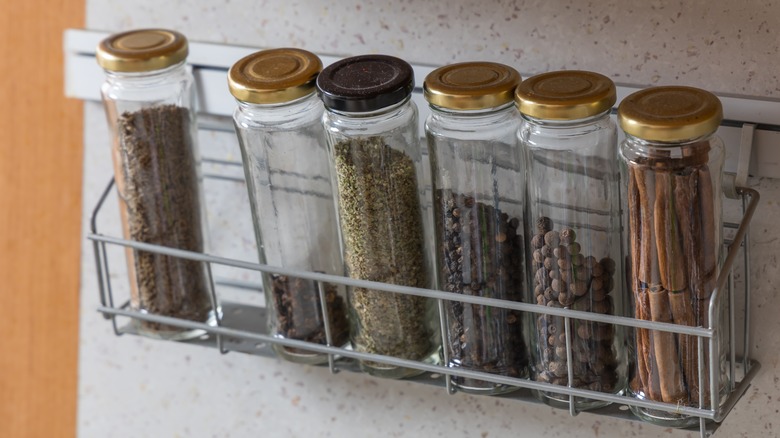 Spices in a wire basket