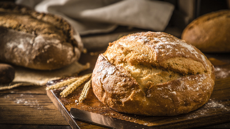 Bread on a counter top