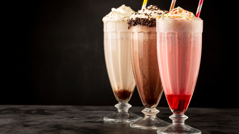 Assortment of milkshakes