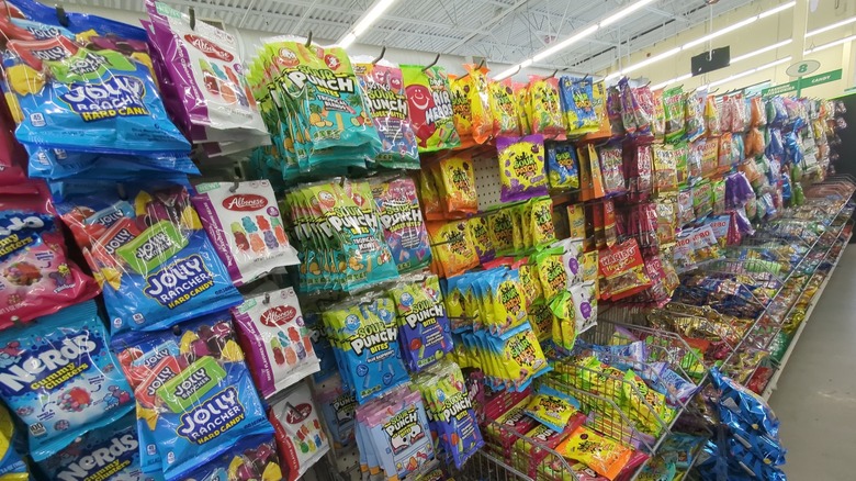 Snack, junk food, and candy aisle at Dollar Tree