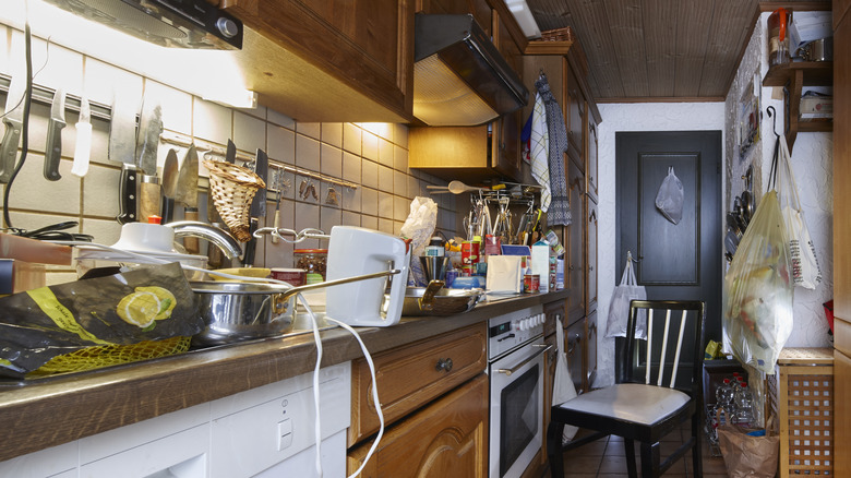 Cluttered vintage kitchen